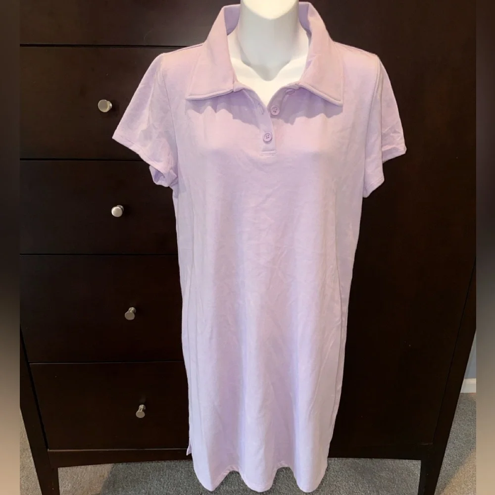 NWOT Marc New York Performance Polo Collared Lilac Dress, Size Large. - Picture 2 of 9